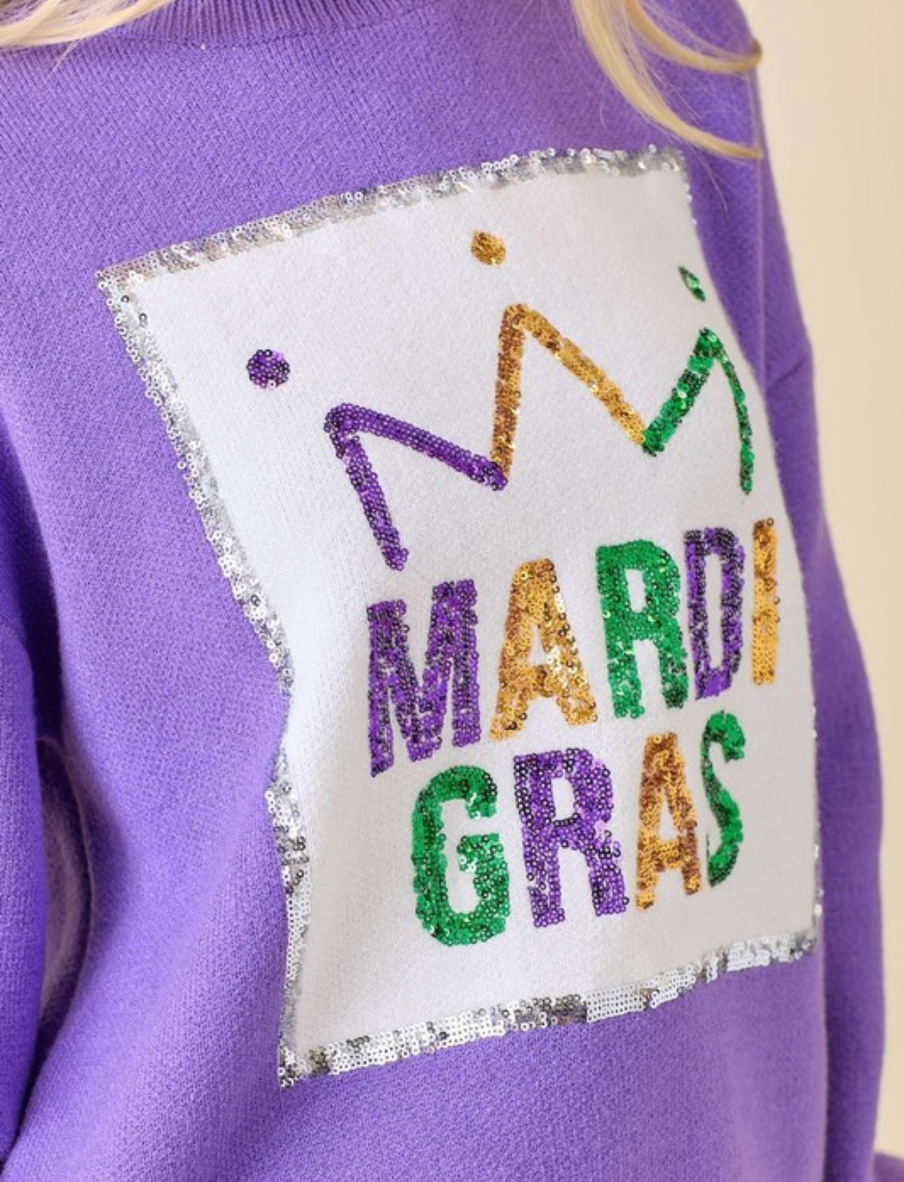 Meet Me at the Parade Purple Sweater