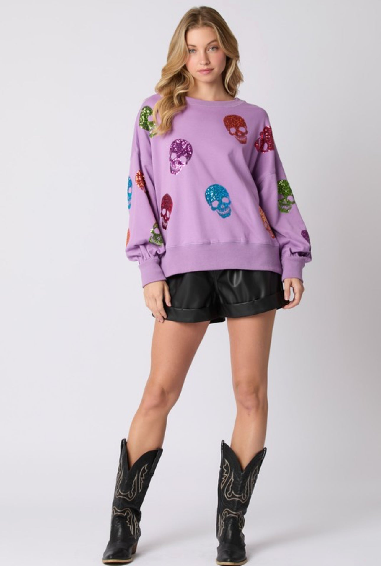 Purple Sparkly Spook Show top