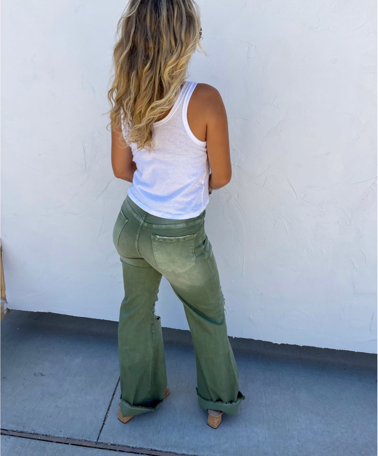 Blakeley Olive Distressed Jeans