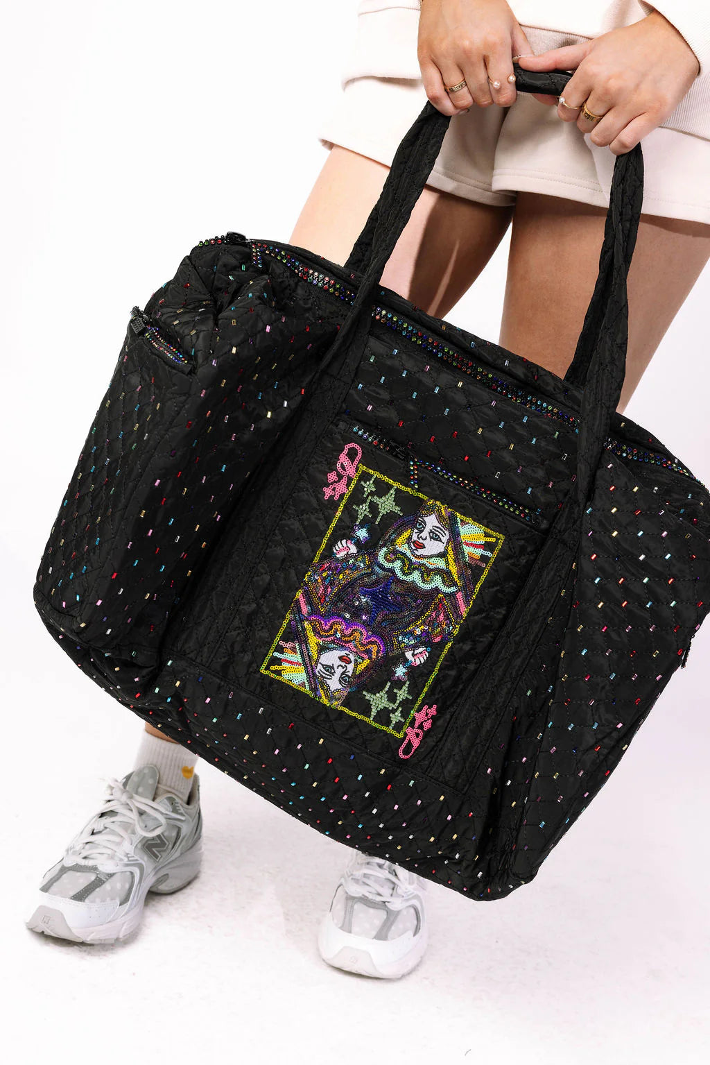 Black Rhinestone Duffle Bag