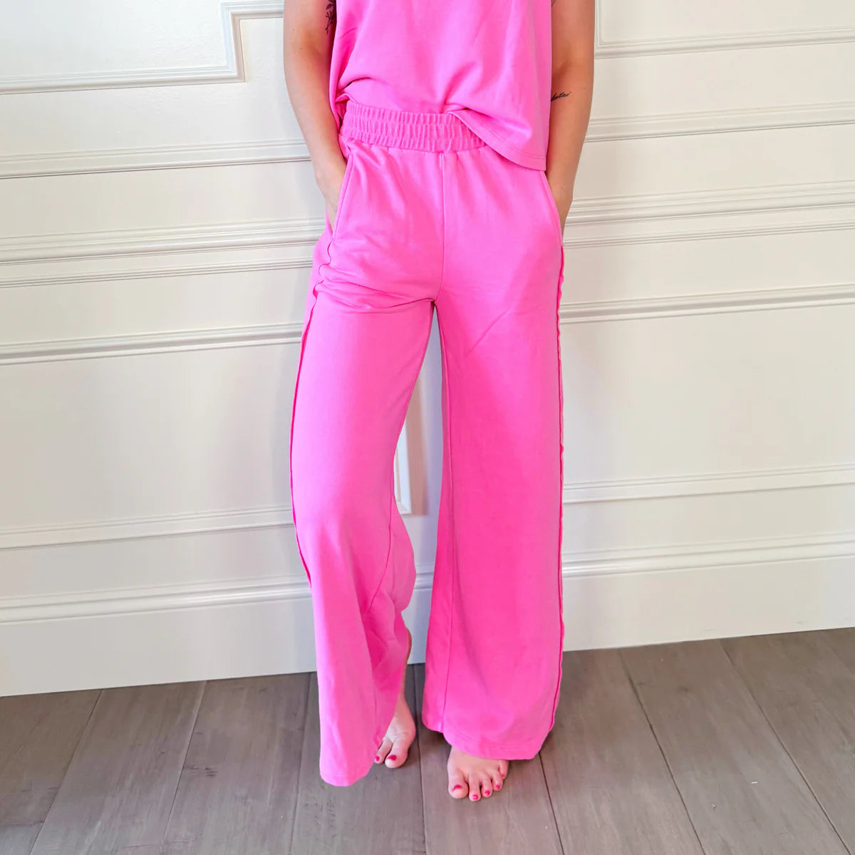 Pink Flowy Pants