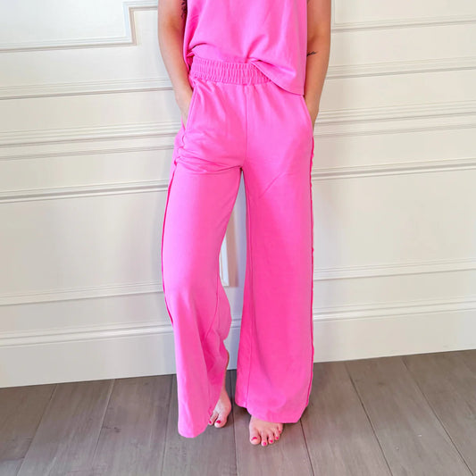 Pink Flowy Pants