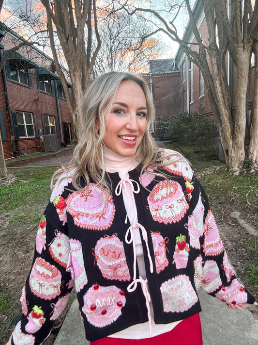 Cakes and Pastries Black Tie Sweater