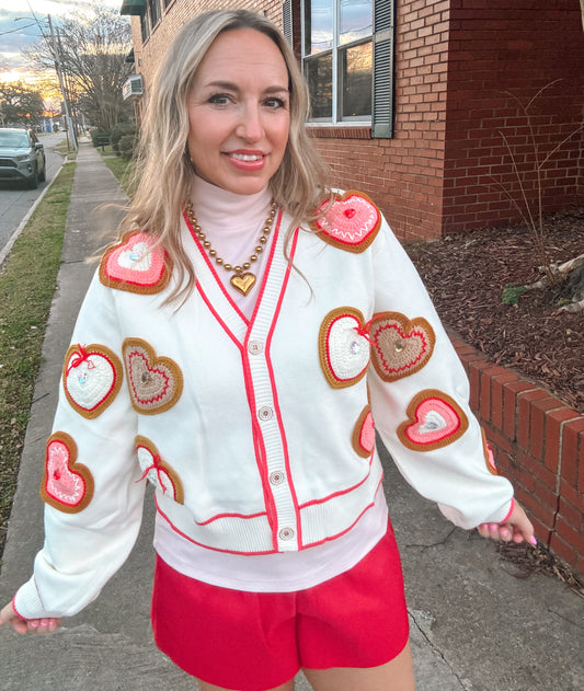 Valentine Heart Cookie Cardigan