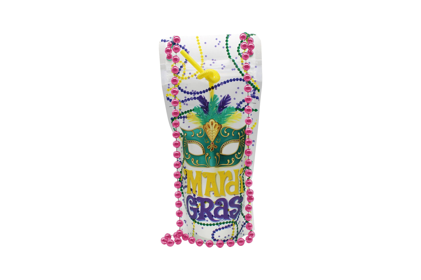 Mardi Gras - Wearable Drink Pouches (16 oz | 2-pack)