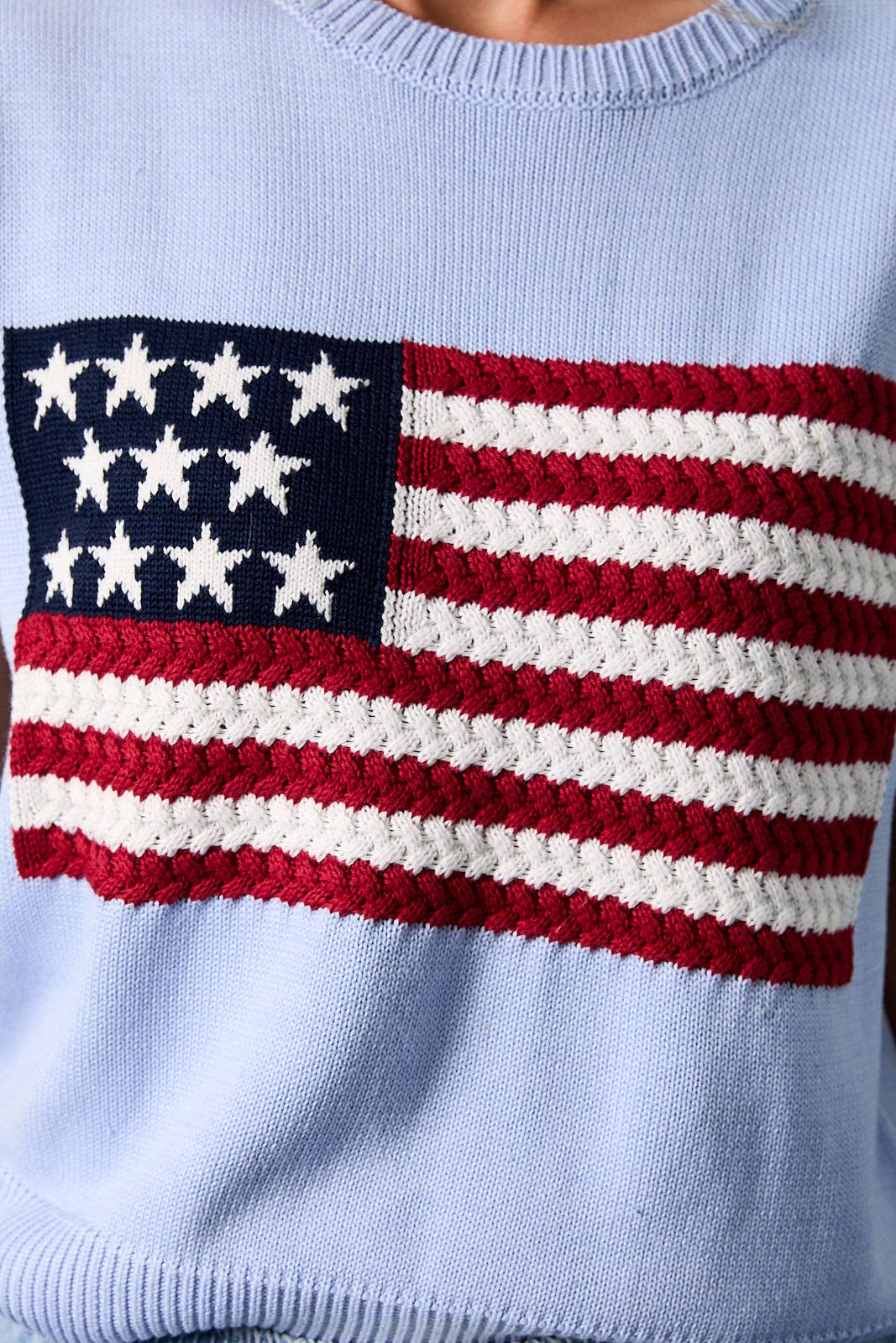 Light Blue Flag Sweater Tank