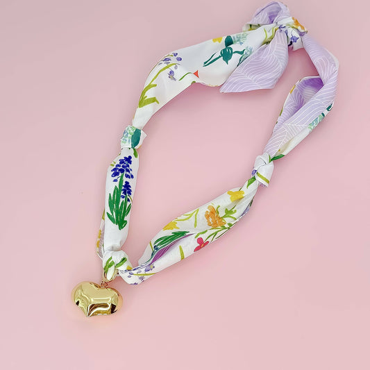 Garden Love Scarf Necklace: Gold