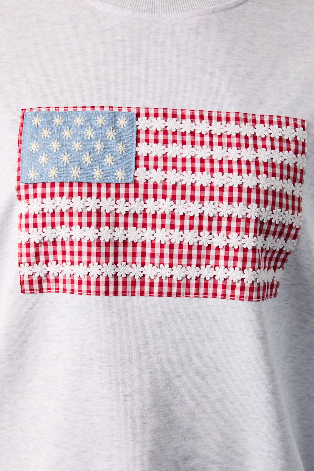 Gingham and Daisies Flag Sweatshirt