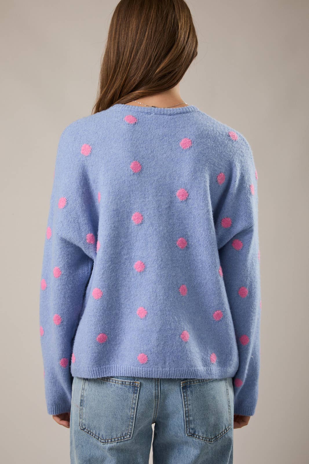 Long Sleeve Polka Dot Cardigan