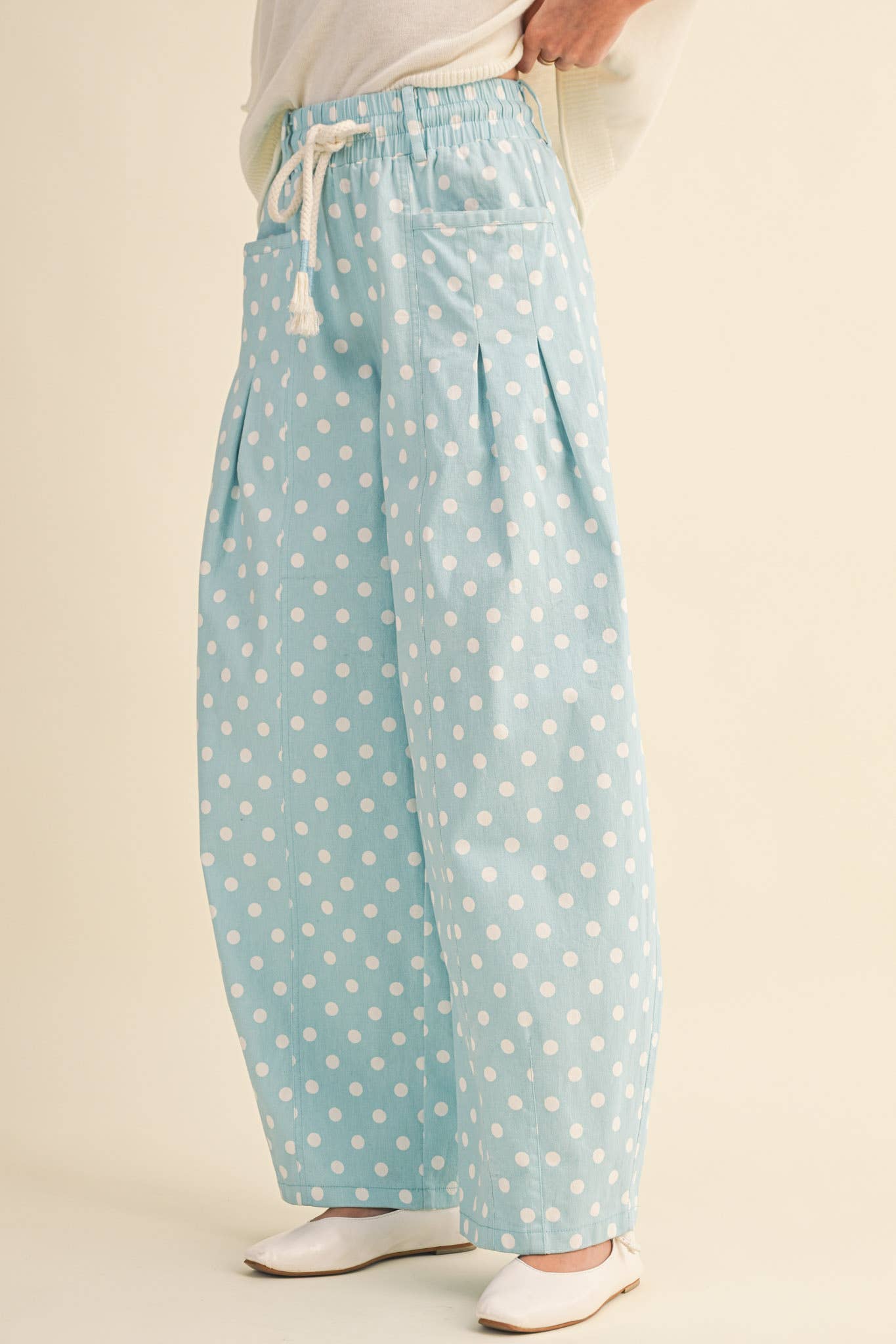 Polka Dot Pleated Pants