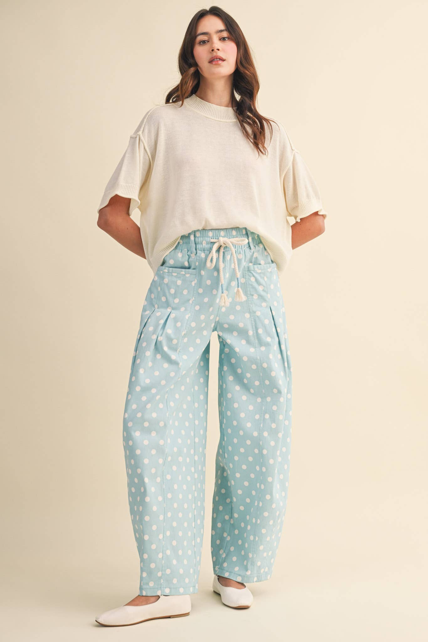 Polka Dot Pleated Pants