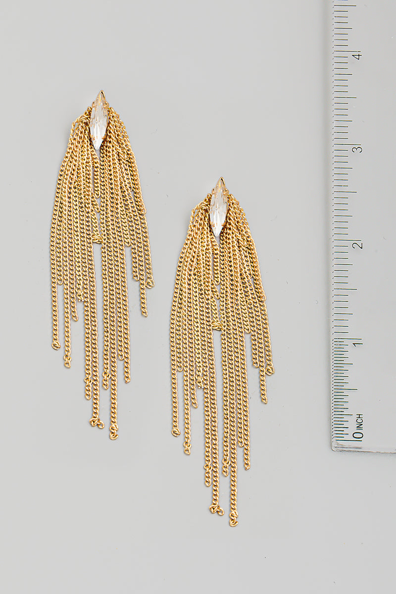 Dainty Multi Chain Fringe Earrings