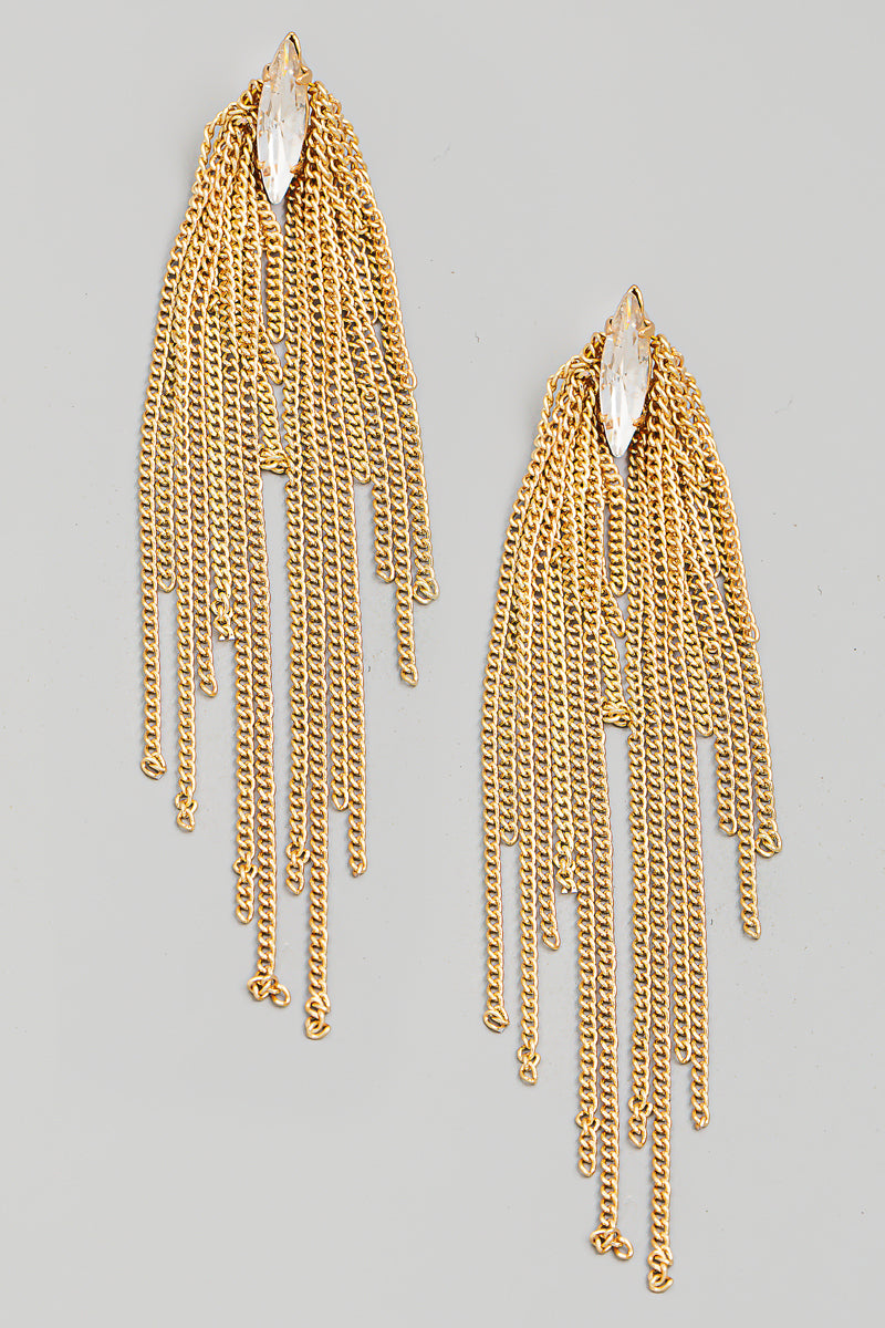 Dainty Multi Chain Fringe Earrings