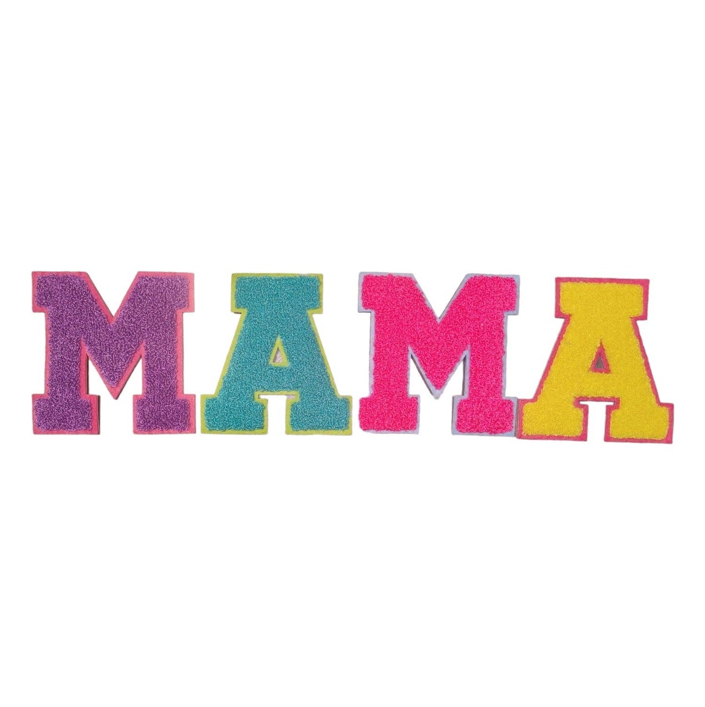 4" Bright 'MAMA' Chenille Iron On Patches