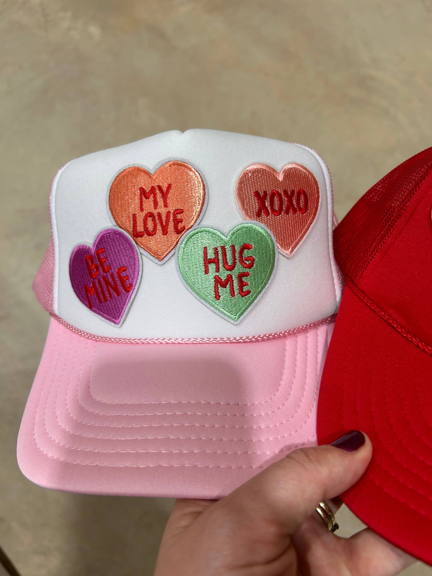 Sweet Conversation Hearts Trucker